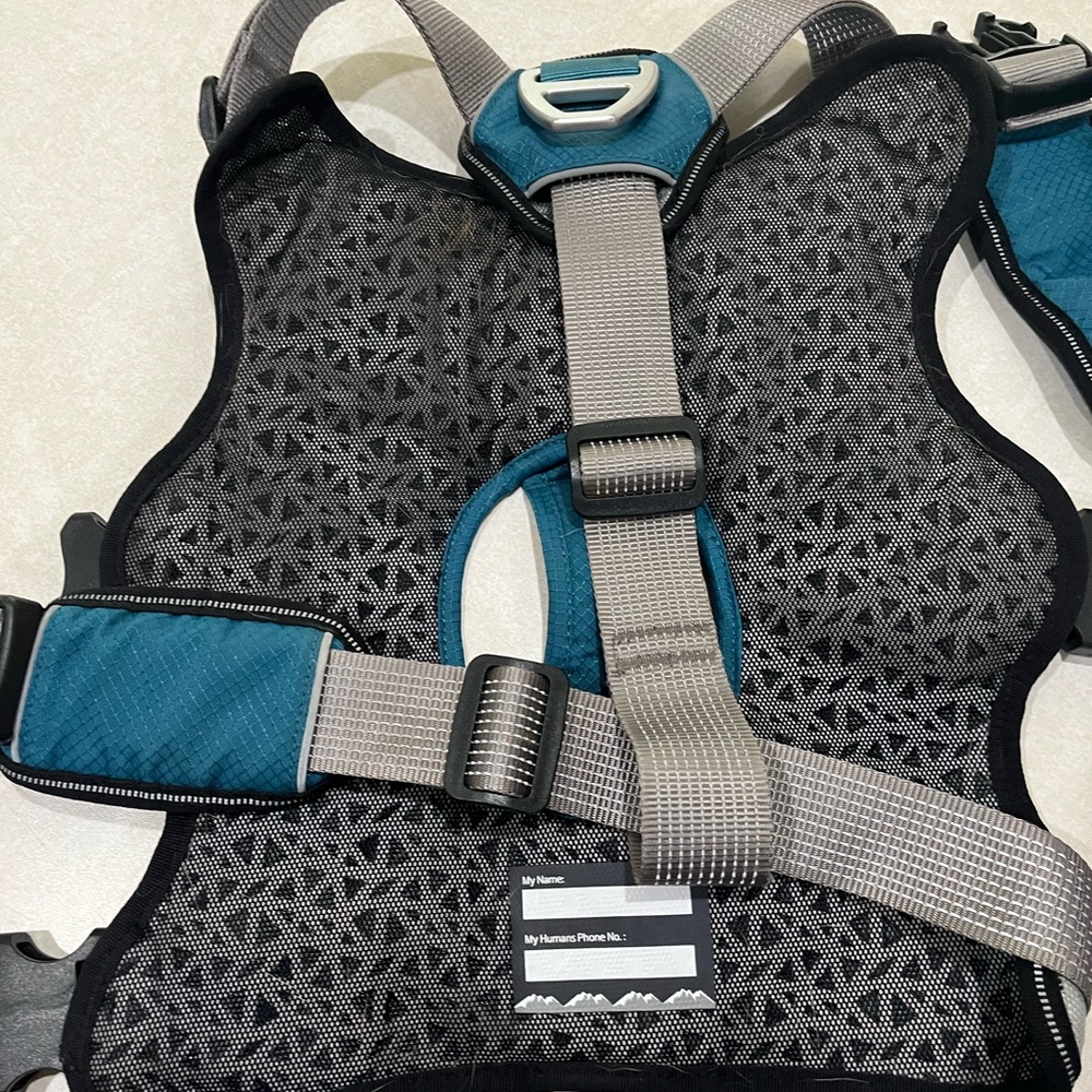 Arcadia Trail XL Gray and Blue Harness with Reflective Trim